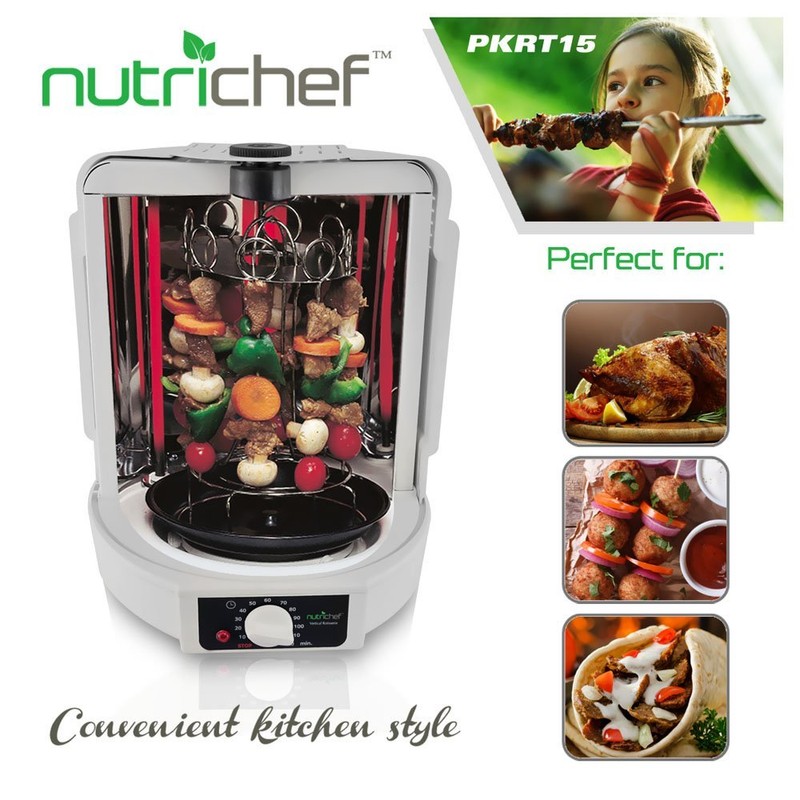 NutriChef Vertical Rotisserie Oven Roaster - Rotating Shawarma/Kebab Machine with