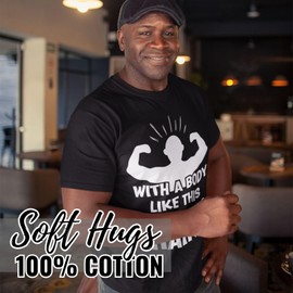 InnoBeta Funny Bald Guy Gifts for Men, Adults T-Shirt for Birthday, Christmas, L Black