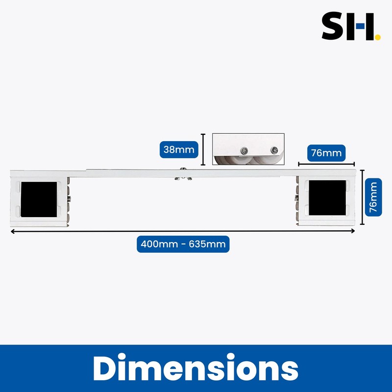 Shepherd Hardware 9601 Stamped Steel Adjustable Appliance Rollers, 2-Pack