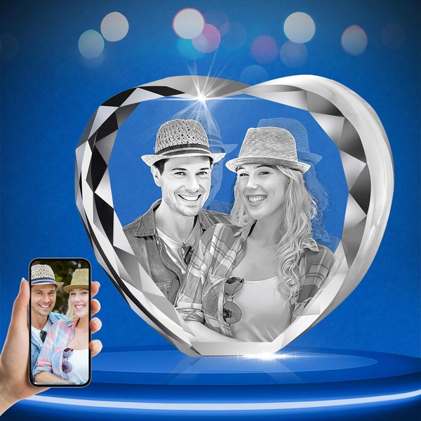 3D Crystal Photo Heart, Personalized Gifts With Your Own Photo,
