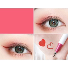 Coloured Eyeliner Durable Waterproof Liquid Eyeliner Pen, Highly Pigmented Smudge-Resistant Colourful Eyeliner Durable for Women (Red)