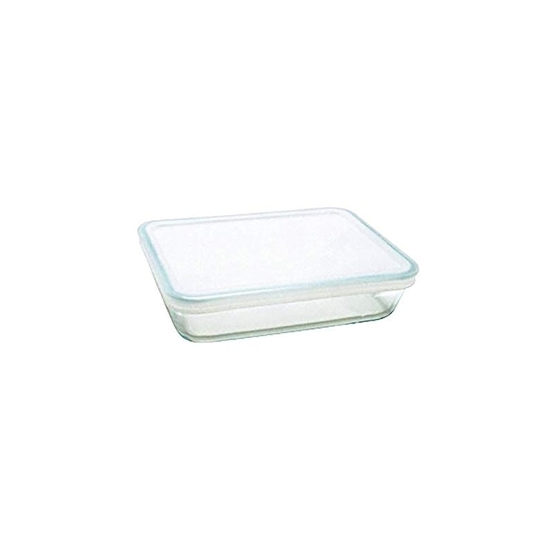 Pyrex 1.5L Rectangular Casserole Dish with Plastic Lid - Glass,