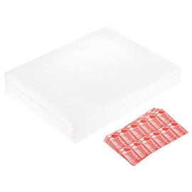 MECCANIXITY Foam Packing Pouches, 50pcs 8.1x10 Inch Wrap Bubble Pouches Cushion Foam Packing Supplies White with 36 Fragile Tags for Dishes Furniture Glasses Cups Moving Storage