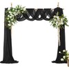 VACVELT Wedding Arch Draping Fabric - Black Chiffon, 1 Panel