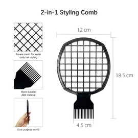 Kootinn 2Pcs Upgraded Twist Combs Hair Sponge Brush, Superior to Hair Sponge for Curls in Men and Women, Dual-sided Design, ABS Material, Ergonomic, Lasting Over a Year, 2 Combs Included