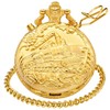 LED Gold Right Locomotive Len's Quartz Men's Pocket Watch, Arabic