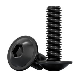 Drenky Hexagon Socket Screws Black, M8 Screws Stainless Steel Hexagon Socket M8 x 20 mm Rustproof Stainless Steel A2 V2A Rounded Head Screw with Flange Thread Screws Full Thread, Pack of 10