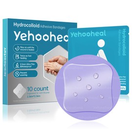 Yehooheal Hydrocolloid Wound Plaster, Lasts for 7 Days, 0.1 mm Ultra Thin, Second Skin Waterproof, Faster Healing, Less Scarring, for First Aid for Blisters (6 cm x 6 cm, 10)