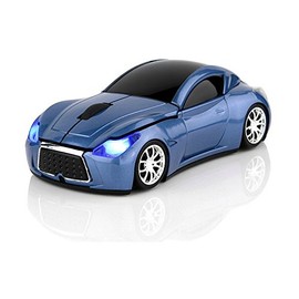 KLEIN Design FTD-MS127 Wireless Mouse, Sports Car Design, 2.4 GHz Connection via Nano USB Receiver, Optical Sensor, for Left and Right Handed Users, Blue