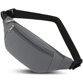Bumbag Waist Fanny Pack Running Belt for Men Women Unisex Bum Bag with Adjustable Belt for Biking Traveling Outdoors Workout Cycling Fitness Hiking (Grey)