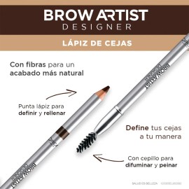 Lápiz De Cejas, Brow Artist Designer L'oréal Paris, 1gr Color Deep brown