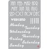 Stencil template bullet journal calendar 18 x 12 cm drawing