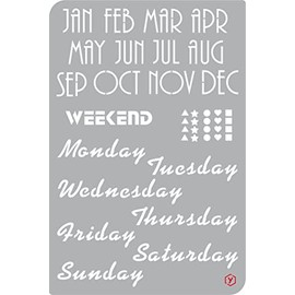 Stencil template bullet journal calendar 18 x 12 cm drawing weeks and months