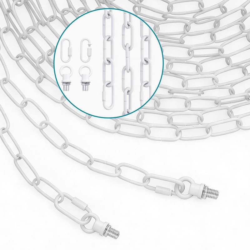 garini 10 Feet White Light Fixture Chain, Adjustable Metal Pendant