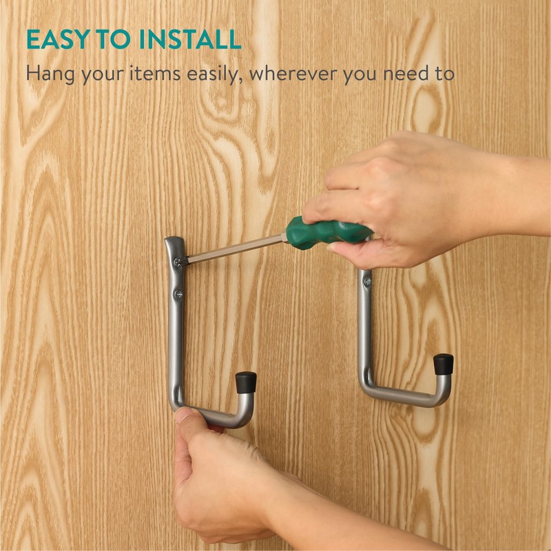 Navaris 8 x Garage Hooks - Wall Hook Set -
