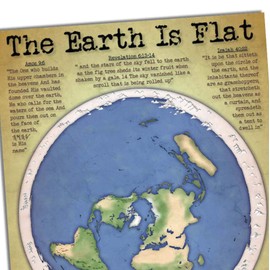 Flat Earth Map With Biblical Scripture (Flat Earth poster)