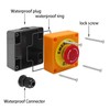dstfuy Emergency Off Pressure Switch, 1NC, 1NO Waterproof IP65 Red