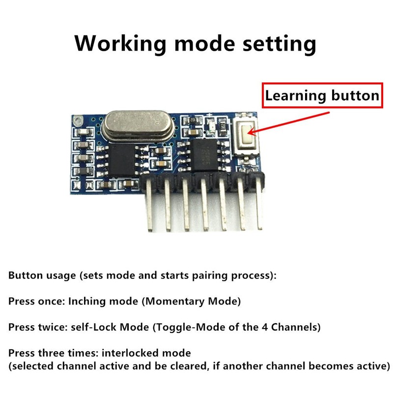 QIACHIP Wireless 433Mhz RF Module Receiver and Transmitter Remote Control