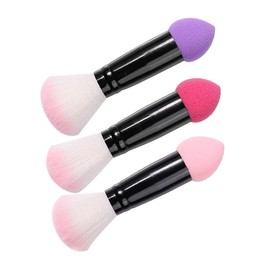 Ipetboom 3pcs Double Ended Makeup Brush Bronzing Brush Foundation Contour Blending