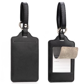 [Set of 2] Luggage Tags, Name Tags, Suitcase Tags, Anti-loss, Name Labels, For ID Cards, Employee ID Cards, Leather, Name Tag for Bags, Business, Dustproof, Number Tags, For Business Trips, Travel, Lightweight, Set of 2