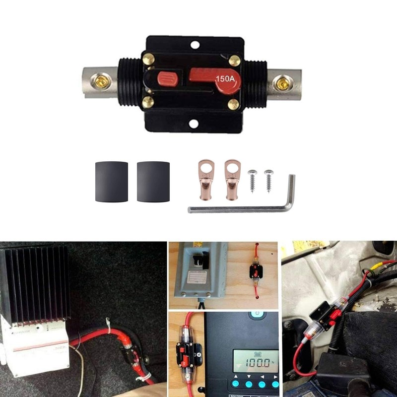 150A Inline Circuit Breaker Reset Fuse, 12V-24V DC Reset Fuse
