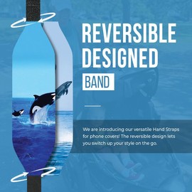 Switchbands Secure Phone Strap as Cell Phone Holder |Reversible and Custom Phone Grip Holder | Slim Cell Phone Grip Tape Wireless Charging Compatible - Seaside Symphony