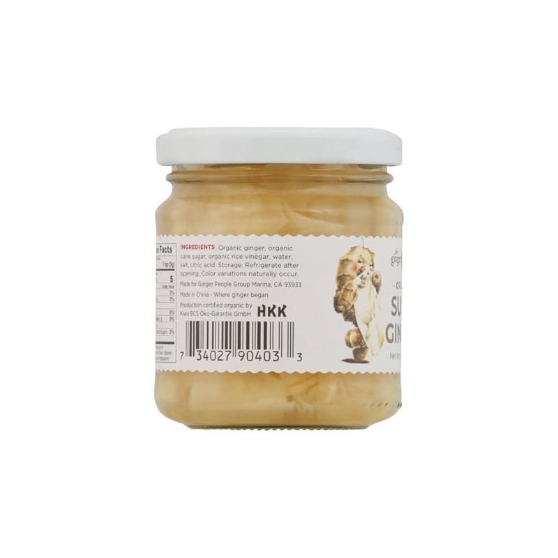 The Ginger People Organic Pickled Sushi Ginger, 6.70-Ounce Glass Bottle