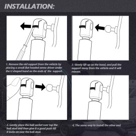 BOXI Qty2 Lift Supports Shocks For 11" Universal ToolBox SPA Cover Lid RVs 72lb New