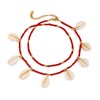 MUYAN Boho Shell Ankle Bracelet for Women Red Long Beaded