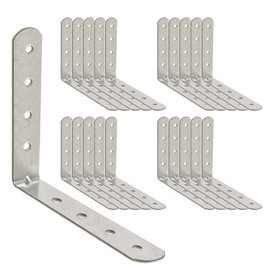 OMIDEAS 20 x Angle Bracket (100 x 100 x 16) 90 Degree L Shape Corner Brace Plate Wood Metal Connecting Fixing Joining Repair Support Galvanised Connector