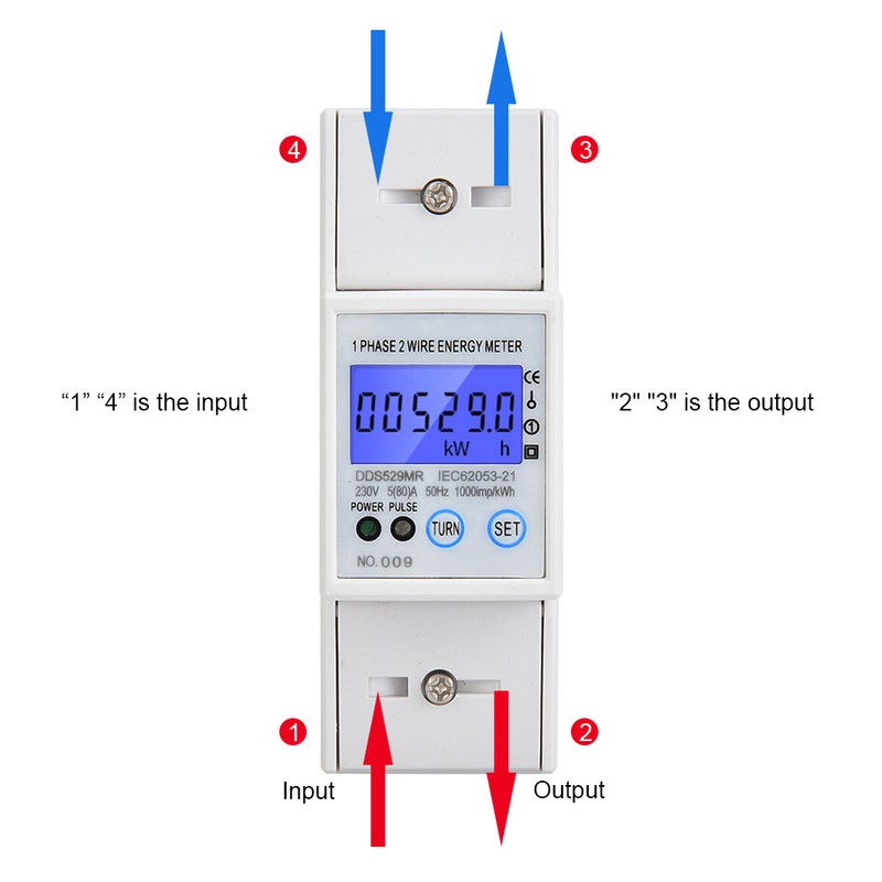 DDS529MR Single Phase Electric Energy Meter LCD Digital Display 230V
