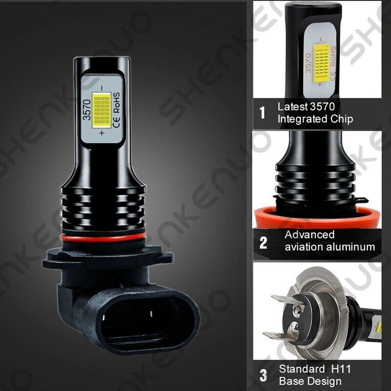 8000K Front LED Headlight Bulbs For Toyota Camry 1992-2006 Low