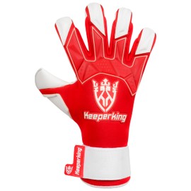 Keeperking GladiatorKing Negative Cut Professional Men's Goalkeeper Gloves with Professional Extreme Grip 4 mm (11, G-Red-White)