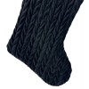 The Christmas Shoppe Black Plush Stocking Chevron Braid Pattern 20