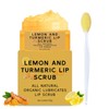 Turmeric Lemon Lip Scrub for Dark Lips with Brush, Turmeric