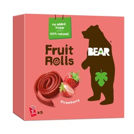 BEAR - Rollitos de Fruta Fresa - Ingredientes 100% naturales - Sin azúcares añadidos - Meriendas escolares y de almuerzo saludables para...