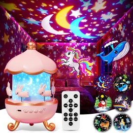 Toy for Girls - Starry Sky Projector Children, Unicorn Toy & Gift, Night Light with 315 Modes & 15 Melodies as Sleep Aid, 360° Projector with Timer and Rechargeable Battery
