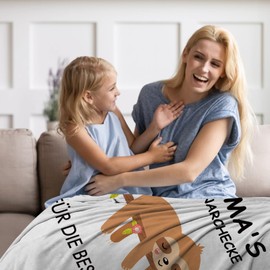 Hapculon Muttertagsgeschenke für Mama, Kuscheldecke Geschenke Mama zum Geburtstag, Lustige Mama Geschenk Weihnachten, Geschenke für Mama für Mutter Frauen von Tochter Sohn 1.3 * 1.5 M Decke