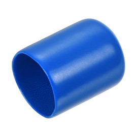 sourcing map 15pcs Rubber End Caps 20mm ID Vinyl Round End Cap Cover Screw Thread Protectors Blue