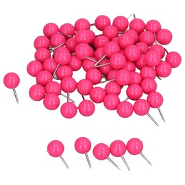 Luqeeg 100 Chinchetas de Mapa, Chinchetas Decorativas para Tableros de Corcho con Estuche de Almacenamiento, Ideal para Tablones de Anuncios, Carteles, Corcho y Cartón (Magenta)