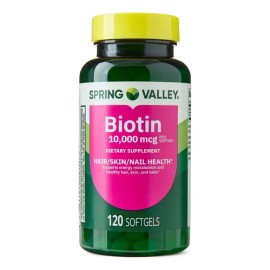Biotina 10,000mcg (120 Cápsulas) Cabello Hermoso, Uñas Y Piel Sabor Sin Sabor                                                                         