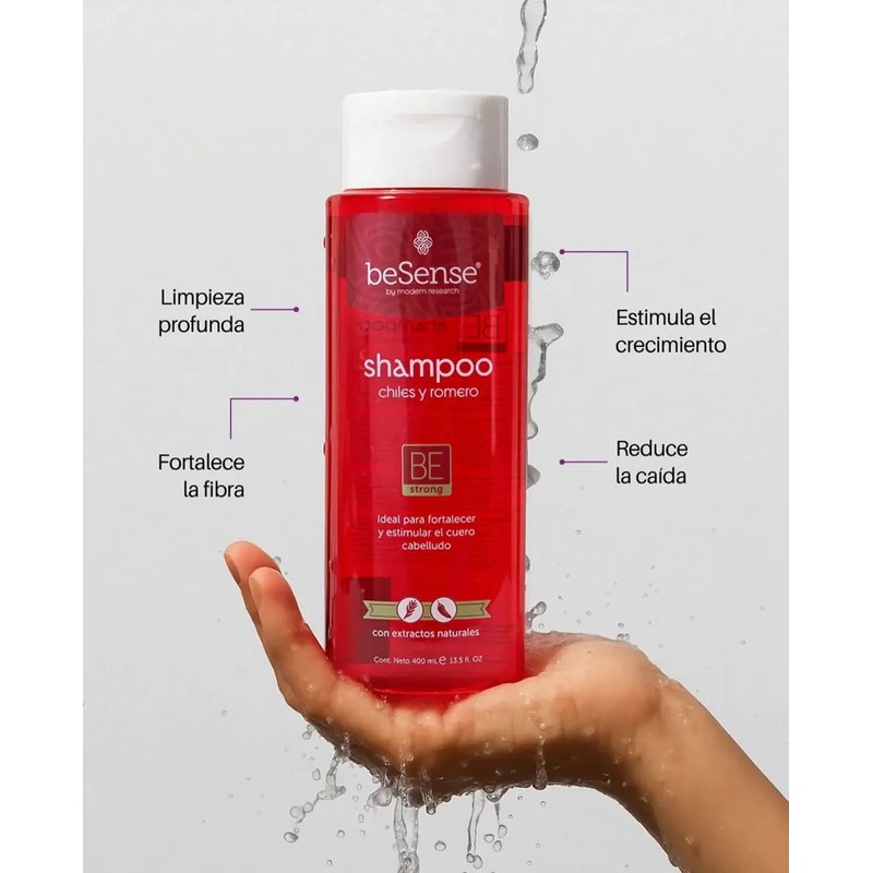Be Sense Shampoo Chile Y Romero 400ml Pack 2 Piezas