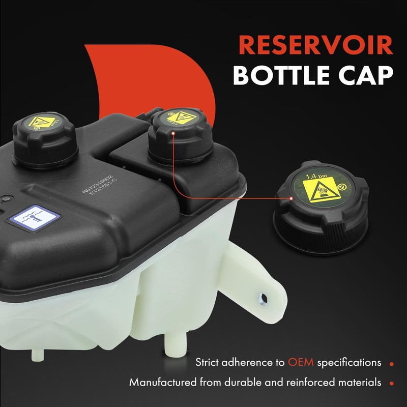 A-Premium Coolant Overflow Recovery Expansion Tank with Cap Compatible with