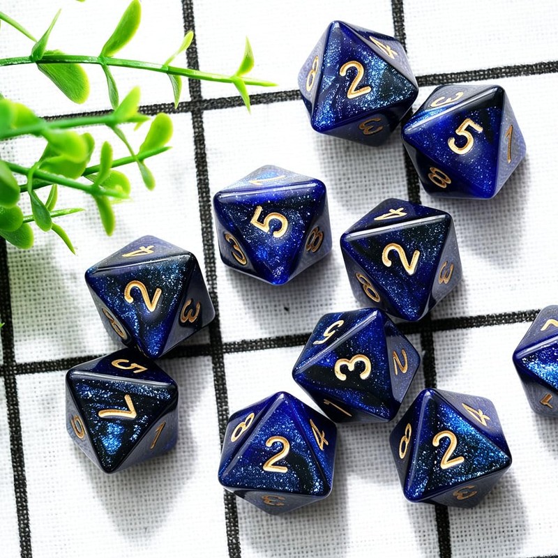 Yourandoll 10pcs Polyhedral Dice D8 Dice 8-Sided Dice for Table