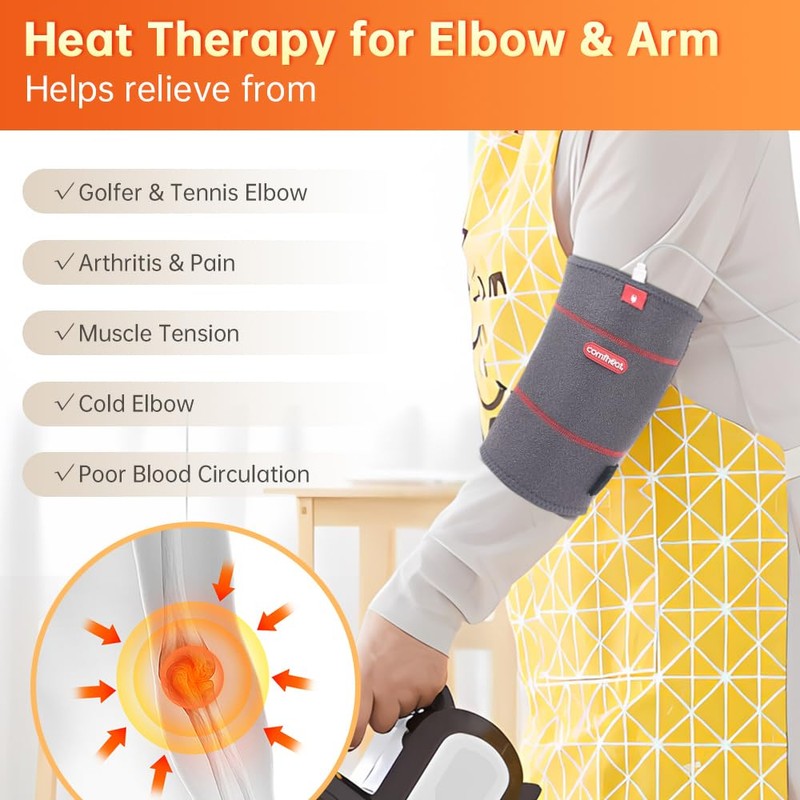 Comfheat Elbow Heating Pad Wrap for Joint Pain USB Heated