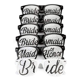 Team Bride Party Sunglasses for Photo Props and Bachelorette Party Favors (Cool Black)