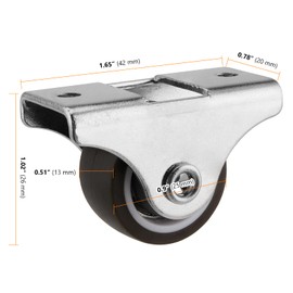 SEUNMUK 10 Pack 25mm Heavy Duty Caster Wheels, 1 Inch Silent Small Castor Wheels, Furniture Wheels Rubber Trolley Wheels for Moving All Kinds of Small Furniture, Maximum Weight Per Unit 15Kg