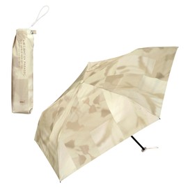 [2025] Wpc. Parasol Light Darkening Light Blur Tulip Mini Beige <100% Light Blocking/99.9% UV Protection/UPF50+/Sun or Rainy Day>> Folding Umbrella Lightweight Work Commuting to School Travel Stylish