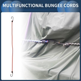 INFINAUTO Luggage Cords with Hooks 100cm Motorcycle Trailer Trucks Cargo Adjustable Bungee Cords with Metal Buckle Red 1pc