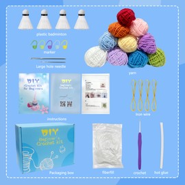 Honkdtyun Crochet Animals Kits with Video Tutorials, Starter Kit, Learn to Crochet, Braided Pendant Ornament (Tennis Kit)